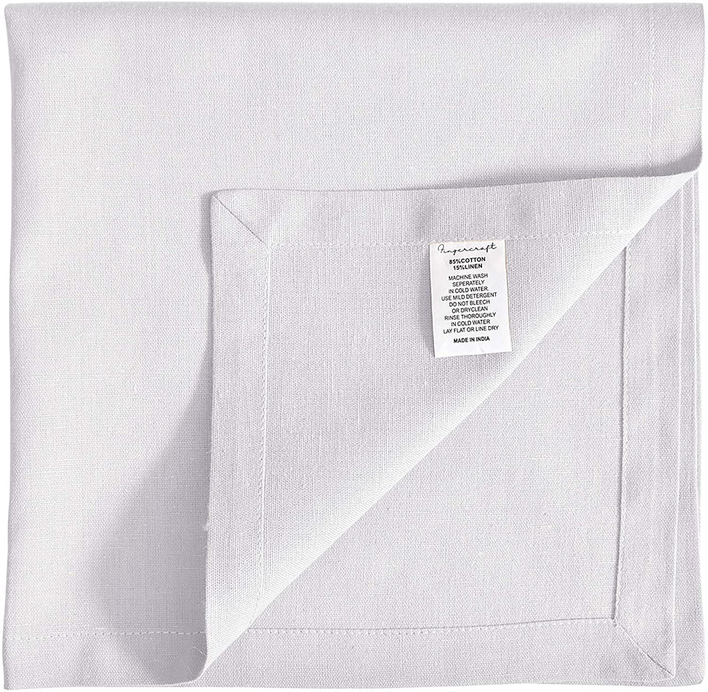Fingercraft Cloth Napkin, Solid Color Cotton Linen Blend Table Napkins, Soft and Absorbent Fabric, Set of 12, Blush Pink
