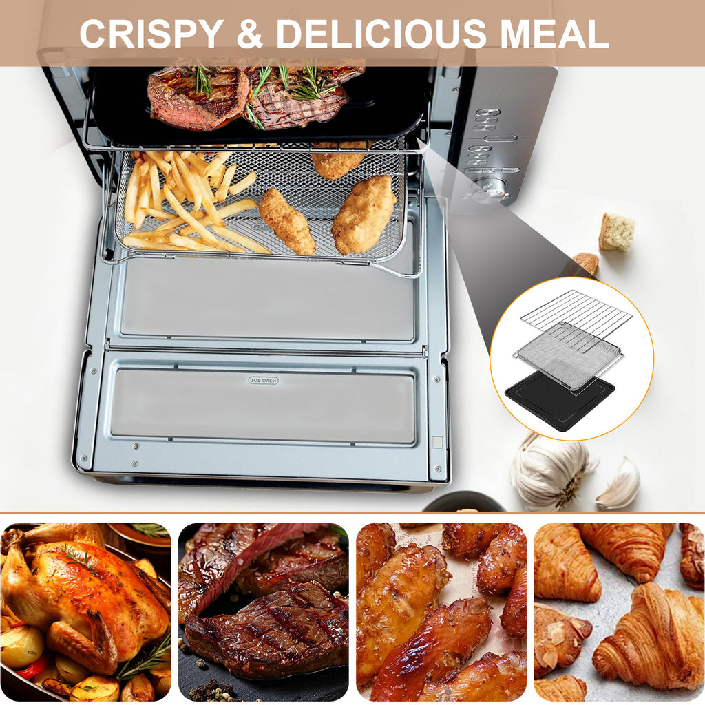 GCQ Air Fryer Replacement Parts for Ninja Foodi SP101 SP100 Digital Countertop Oven, Air Fryer Grill Pan Plate Crisper Plate Accessories Tray Basket