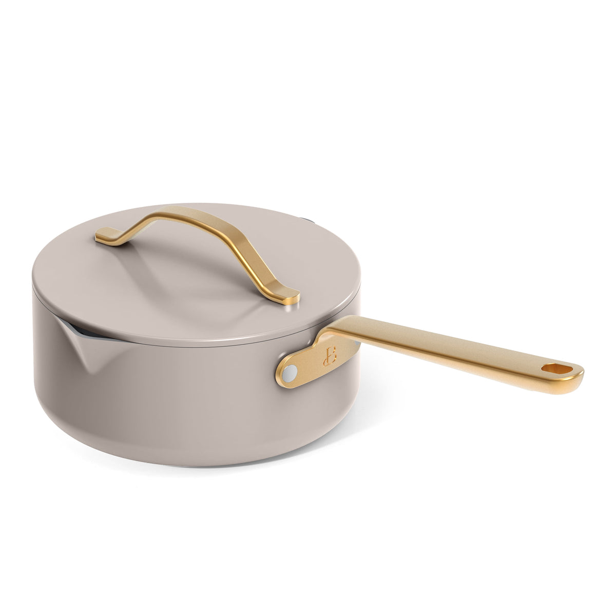Beautiful 12-Piece Cookware Set, Pots and Pans with Strainer Lids and EverGood Ceramic Nonstick Coating, White Icing by Drew Barrymore