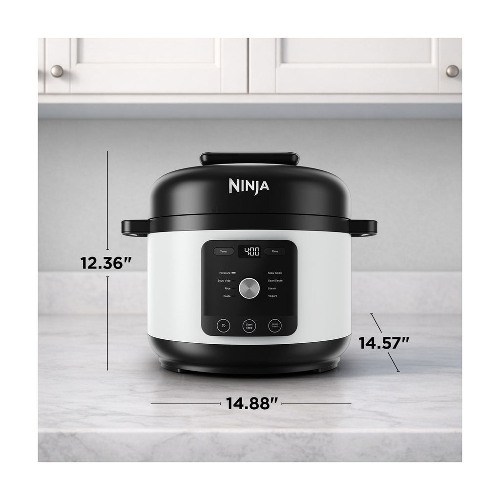 Ninja HyperHeat 8-in-1 Electric Pressure Cooker with SimpliServe Pot — 6.5 Qt, Cooks Up to 2X Faster, 1200W, Feeds 8–10, Sage Leaf