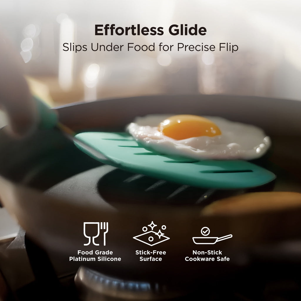 Kitchen Mama WaltzGrip Platinum Silicone Pancake Spatula Turner (Gray)