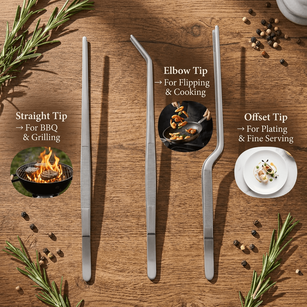 3 Pcs 12-inch Kitchen Tweezers Precision Serrated Tips Cooking Tweezers Stainless Steel Nonslip Professional Chef Tools Kitchen Tools for BBQ Plating and Serving (Silver)