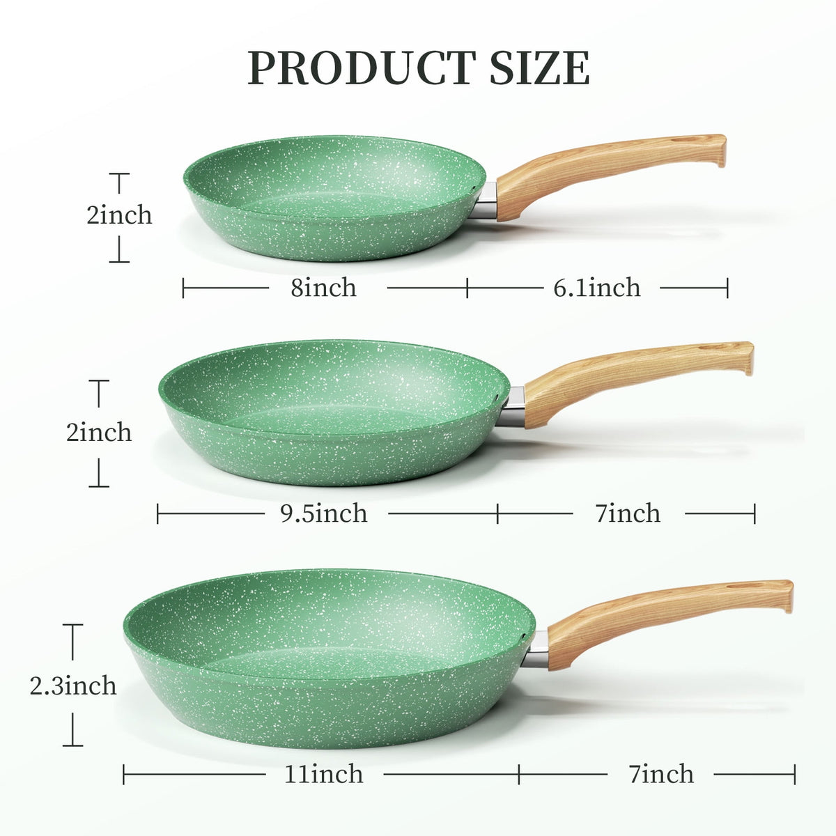 Innerwell 8-Inch Nonstick Granitic Frying Pan with Ergonomic Bakelite Handle
