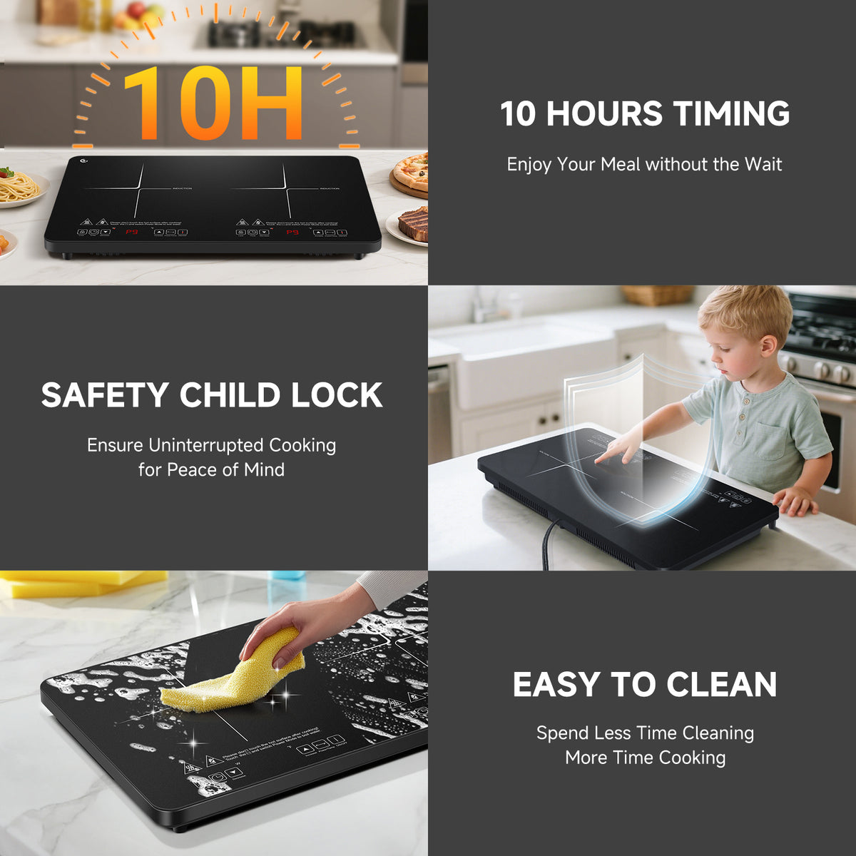 AMZCHEF Single Burner Portable Induction Cooktop 1800W Induction Countertop Burners with 6.8" Heating Coil, Black