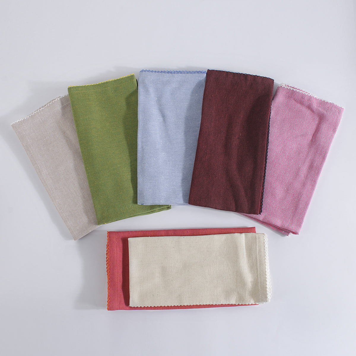 FINGERCRAFT Table Napkins, Cotton Cloth Napkin, Picot Edge, 20-inch, 12 Pack, Ivory