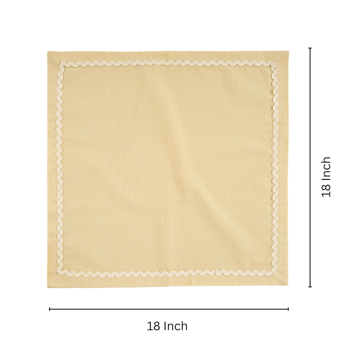 Fingercraft Cloth Napkin, Soft Quality Cotton Linen Blend Fabric, Dinner Napkins with Premium White Lace, 6 Pack, 20”x20” Aqua