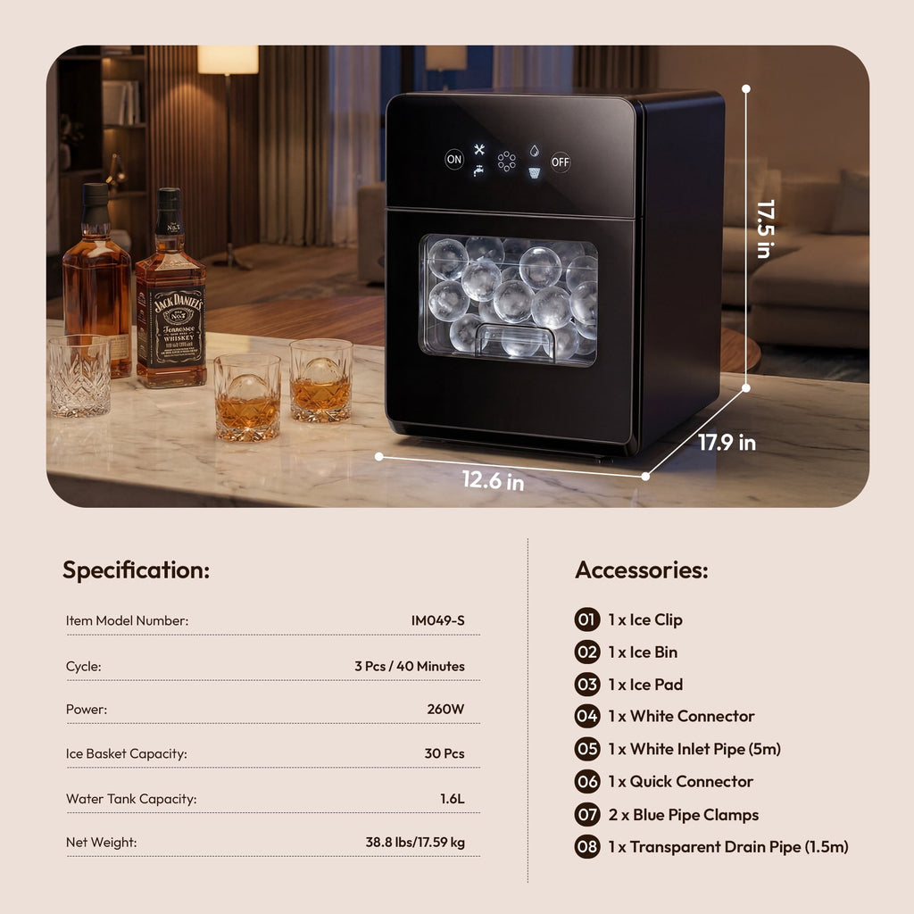 SIMZLIFE 2-in-1 Nugget Ice Maker and Water Dispenser, 30 Lbs/24H, Soft Chewable Ice, Self-Cleaning Countertop Ice Machine
