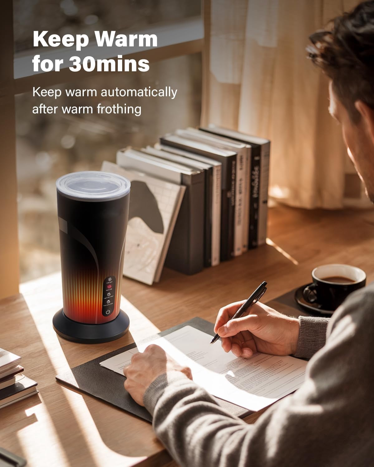 Automatic Milk Frother & Steamer, 4-in-1 Hot Cold Foam Maker – 10oz with 30-Min Keep Warm, Strix Temp Control, Non-Stick