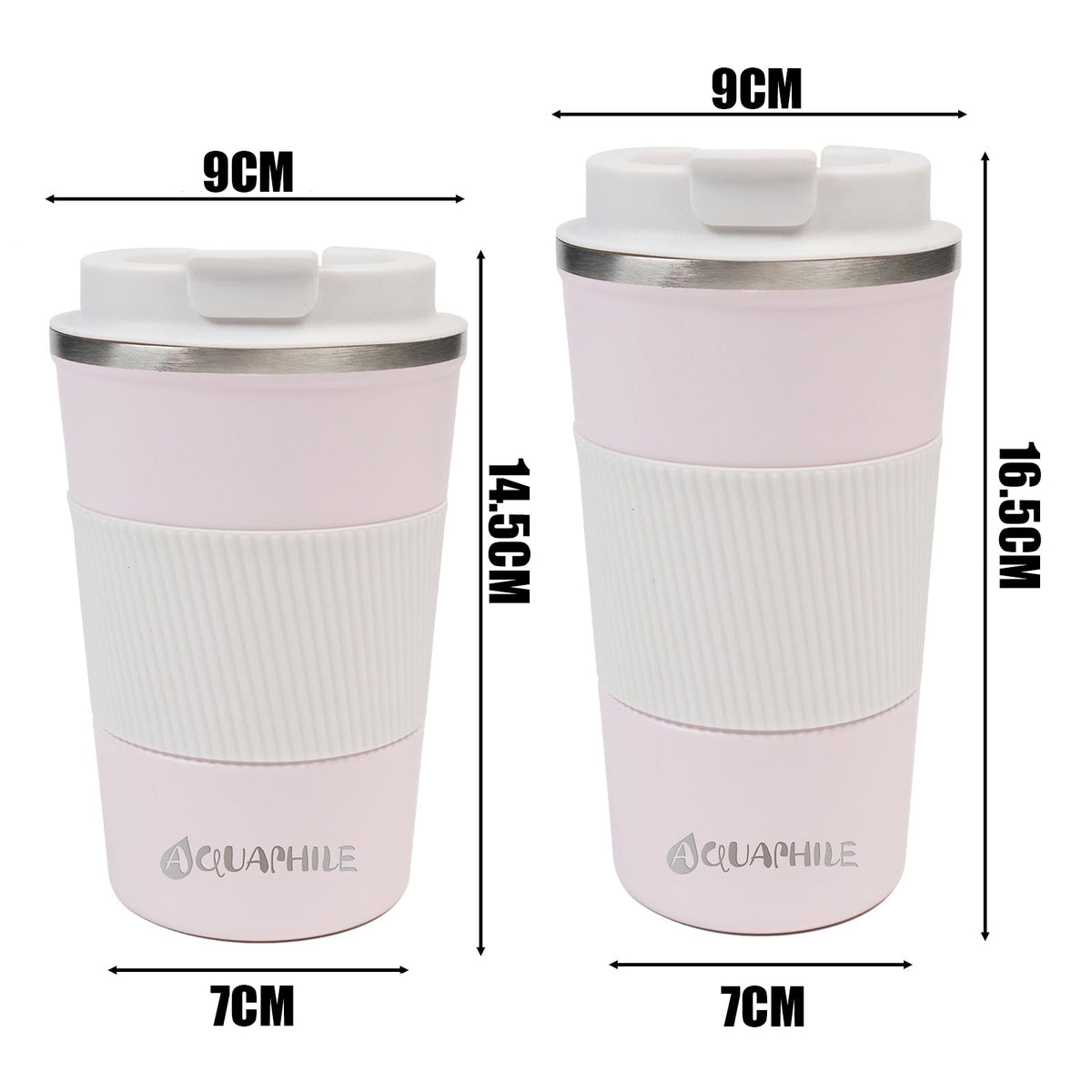 Aquaphile Vacuum Insulated Coffee Travel Mug - Double Walled Reusable Tumbler Cups Light Blue 17 Fluid Ounces