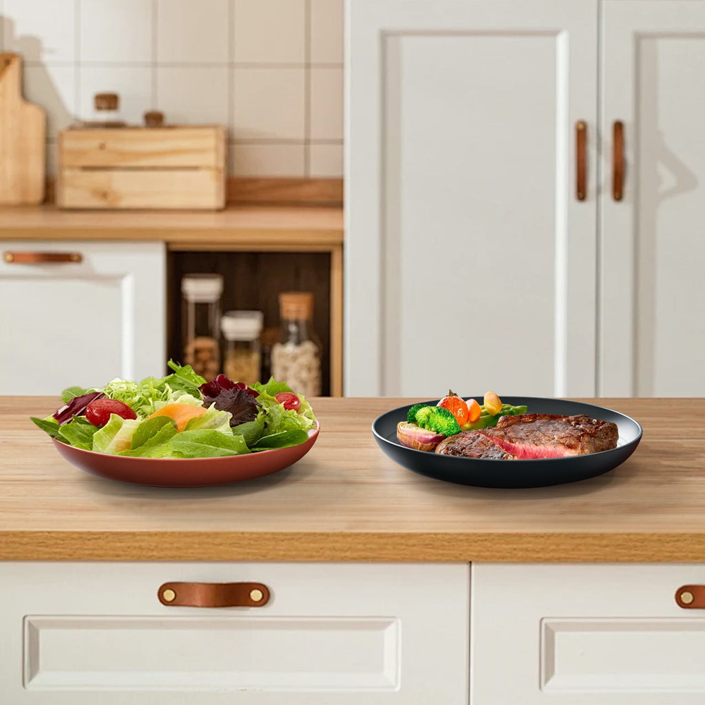 TINANA Wheat Straw Plates: 10 Inch Plates Set of 8, Microwave Dishwasher Safe, Lightweight Dinner Plates for Meal, Dinner, Camping - Multi Color