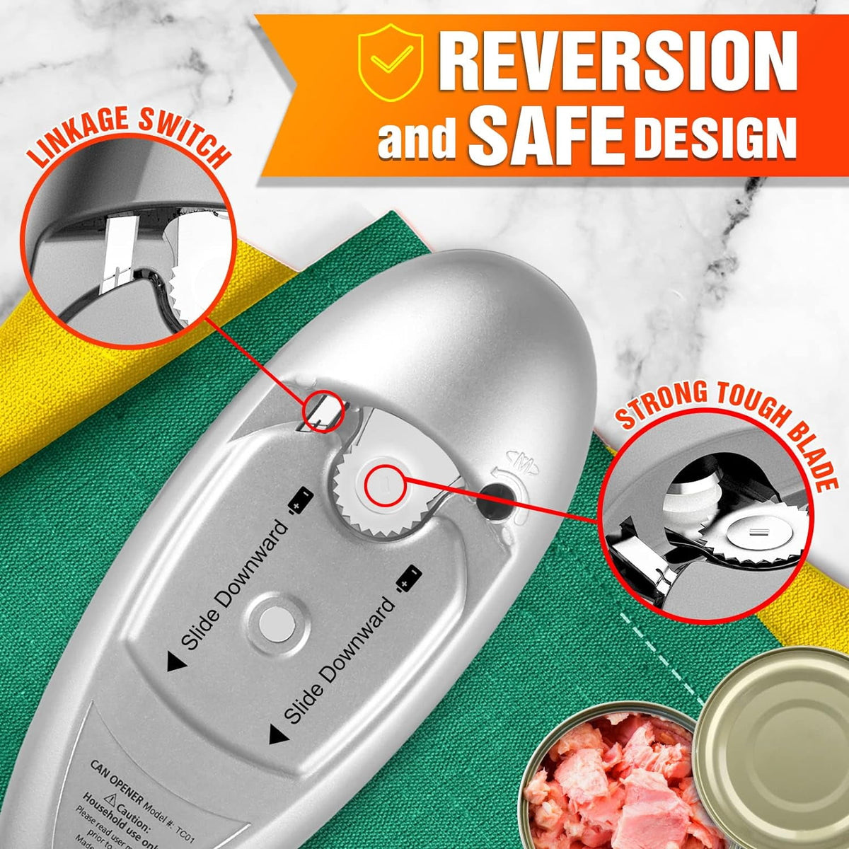 Mixfeer Electric Can Opener, One Touch Automatic Can Openers, Fit Different Can Sizes and Shape with No Sharp Edges, Best Kitchen Gadgets for Seniors, Arthritis, and Chef