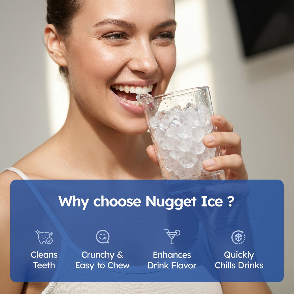 Simzlife Countertop Nugget Ice Maker, 40 Lbs/24H Chewable Sonic Pellet Ice, Self-Cleaning Ice Machine, 1.8L Tank
