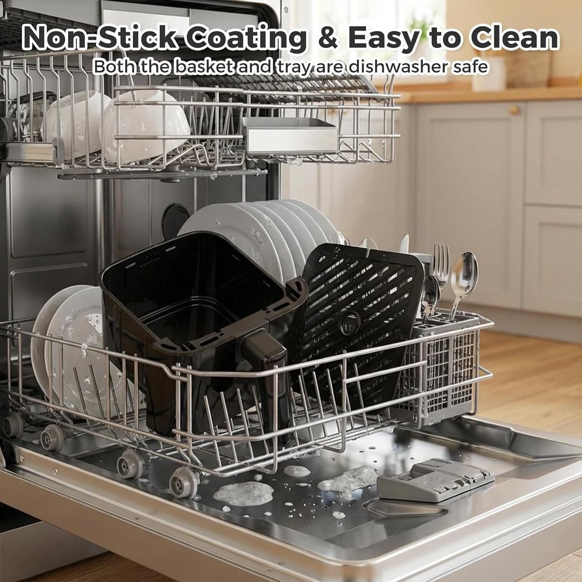 Air Fryer, 6-Quart Smart Air Fryer, 12-in-1 Functions - Air Fry, Roast, Reheat, Dehydrate, Bake, Steam, and More, 400Â°F Max Temperature, Grey