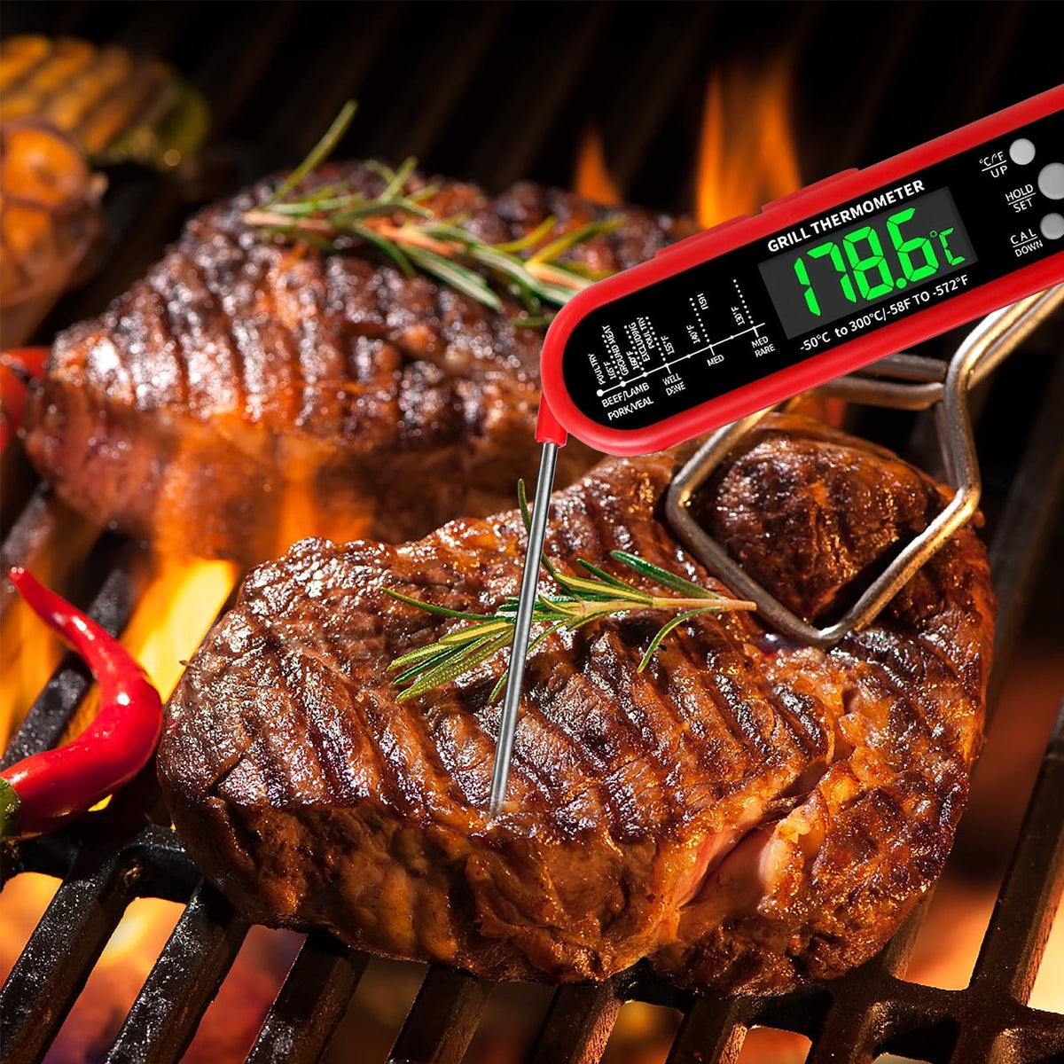 AGCAN Digital Meat Thermometer Instant Read Food Thermometers for BBQ Grilling Cooking