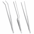 3 Pcs 12-inch Kitchen Tweezers Precision Serrated Tips Cooking Tweezers Stainless Steel Nonslip Professional Chef Tools Kitchen Tools for BBQ Plating and Serving (Silver)
