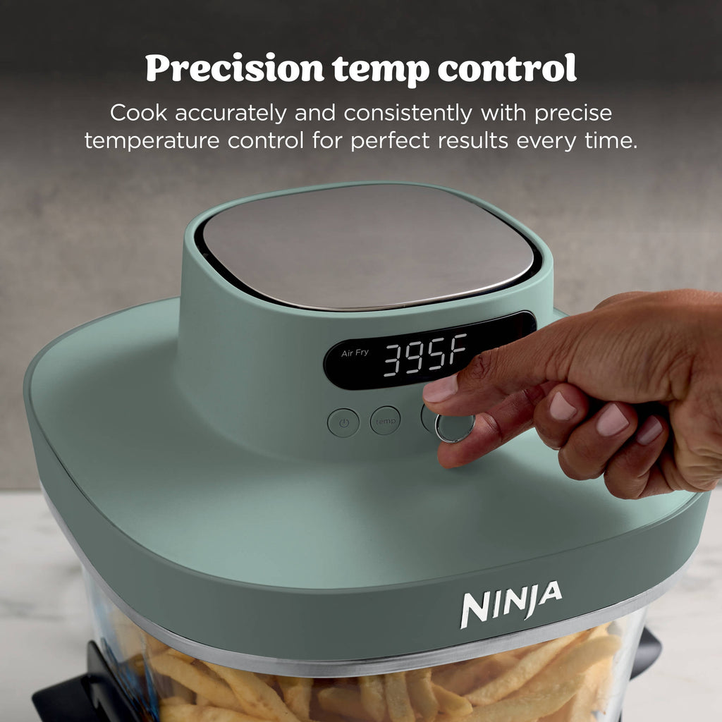Ninja Crispi Pro Glass Air Fryer 6-Qt & 2.5-Qt, 6-in-1, Air Fry, Bake, Dehydrate, Dishwasher Safe, AS101LG Dove