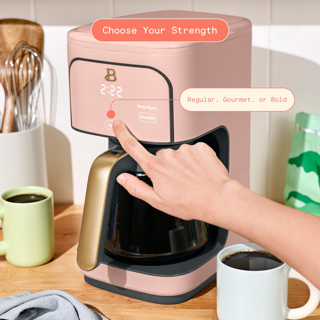 Beautiful by Drew Barrymore 12-Cup Programmable Coffee Maker, White Icing