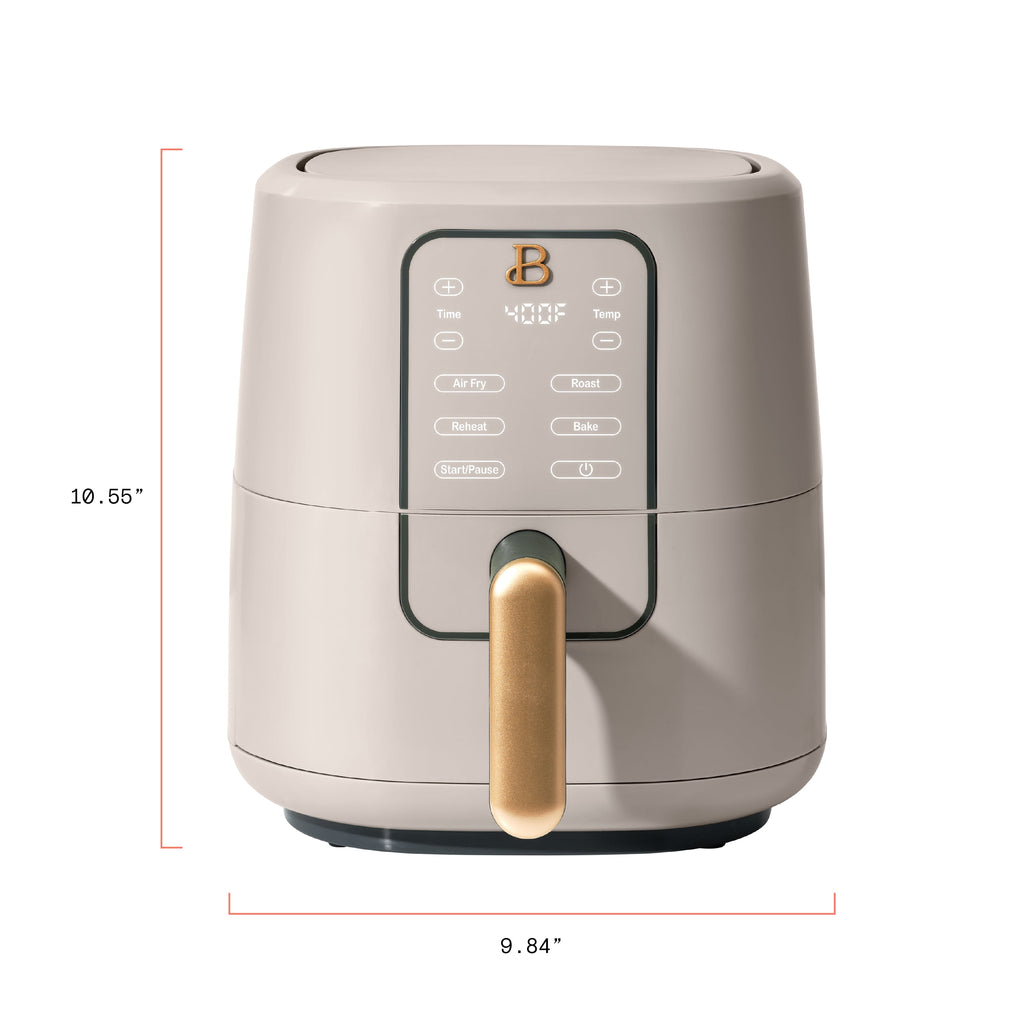 Beautiful 3 Qt Air Fryer with TurboCrisp Technology, EverGood Non-Toxic Ceramic Nonstick Coating, Chocolate by Drew Barrymore