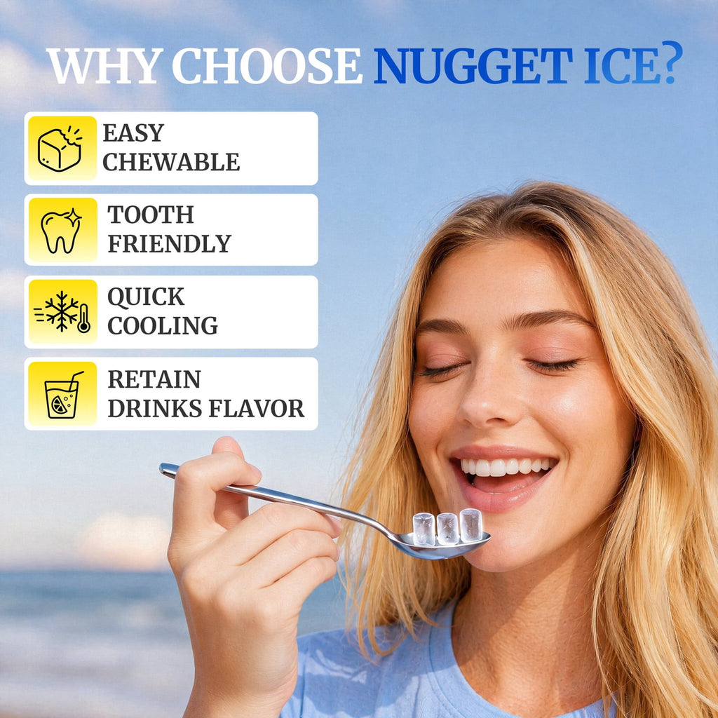 Inoviva Countertop Nugget Ice Maker, 26.5LBS/Day, Ice Ready in 6 Mins, One-Click Self-Cleaning for Home, Office & RV