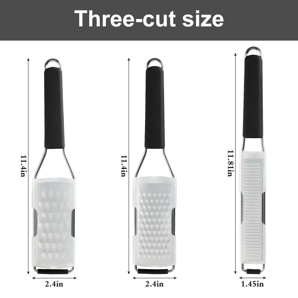 Dream Snail Lemon Zester Cheese Grater 3-Pcs Set Stainless Steel Kitchen Graters for Cheese, Vegetable, Dishwasher Safe, 11.4 inches &11.8 inches