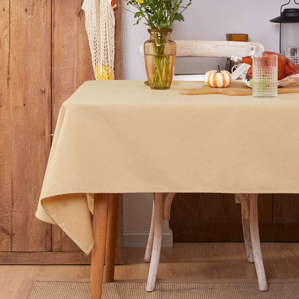 Deconovo Square Tablecloth with Waterproof Finish, Easy-Clean Polyester Table Cover, 54 x 54 Inch, Dark Gray