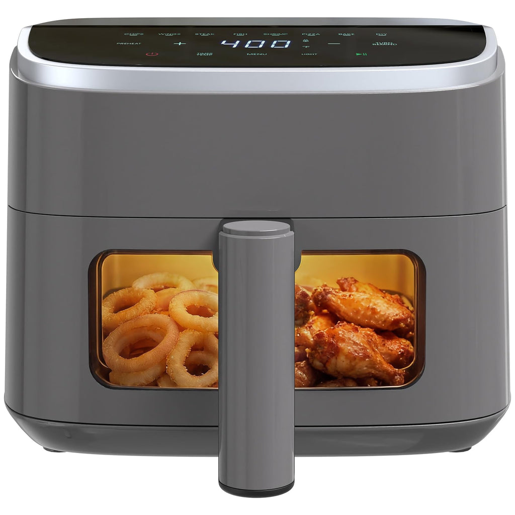 LIFERECORD 3QT Compact Air Fryer, Touch Panel, 800W, 160-400°F, Auto Shut-Off & Overheat Protection, White, for Single/Small Family