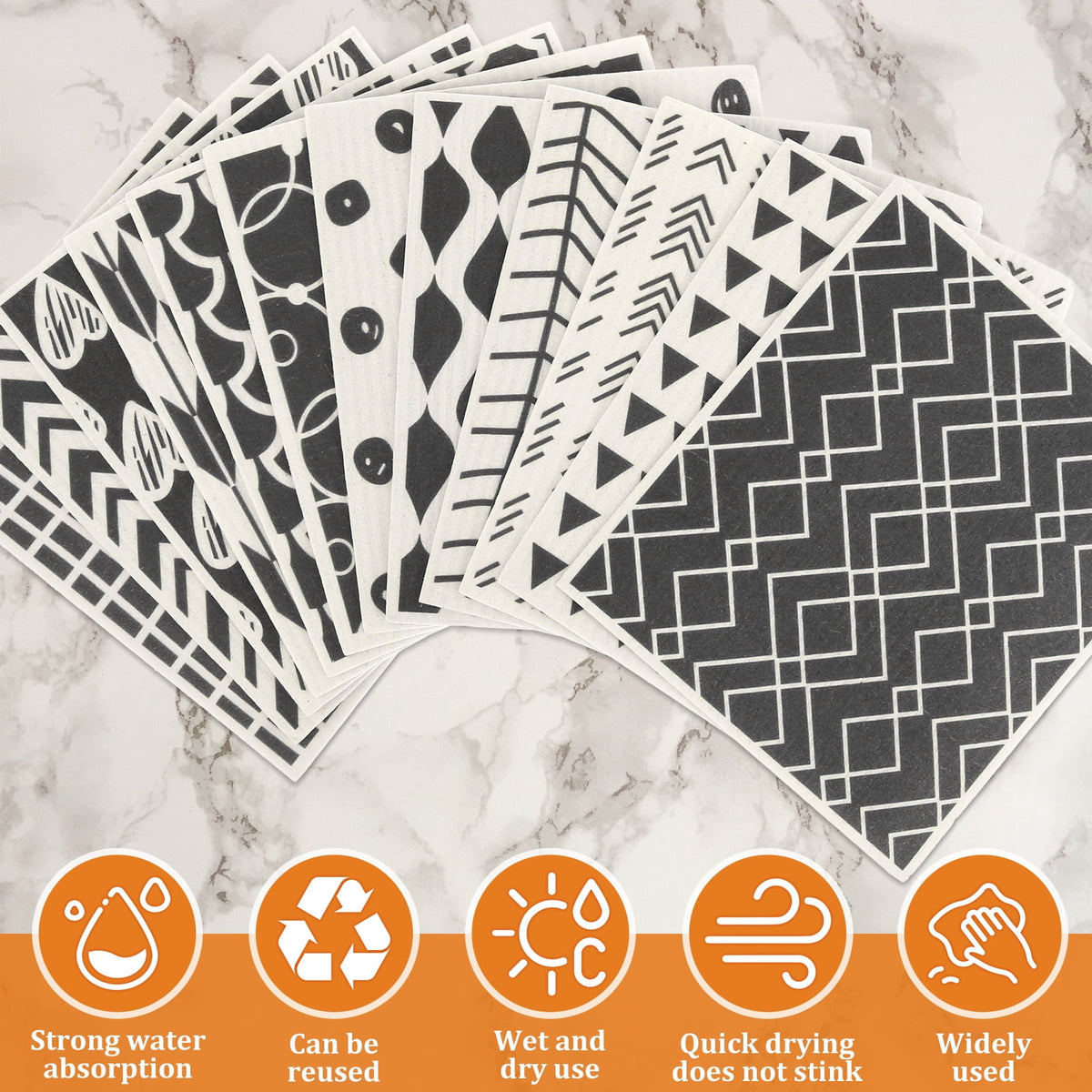Xiyztok 12Pcs Swedish Dishcloths Highly Absorbent Kitchen Dish Cloths Reusable Dish Towels Non Scratch Dish Rags Soft Cotton Cleaning Cloth for Washing Cleaning Scrubbing Kitchen Dishes Bathroom