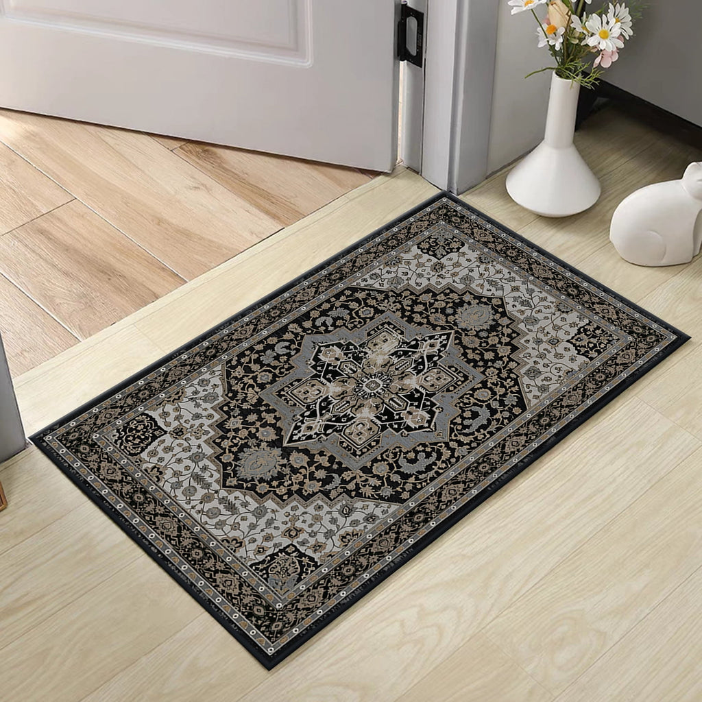 TECHVIDA Kitchen Rug Set 3 Piece,Non Slip Machine Washable Kitchen Mats, Farmhouse Hallway Doormat for Home Floor and Living Room,Gray