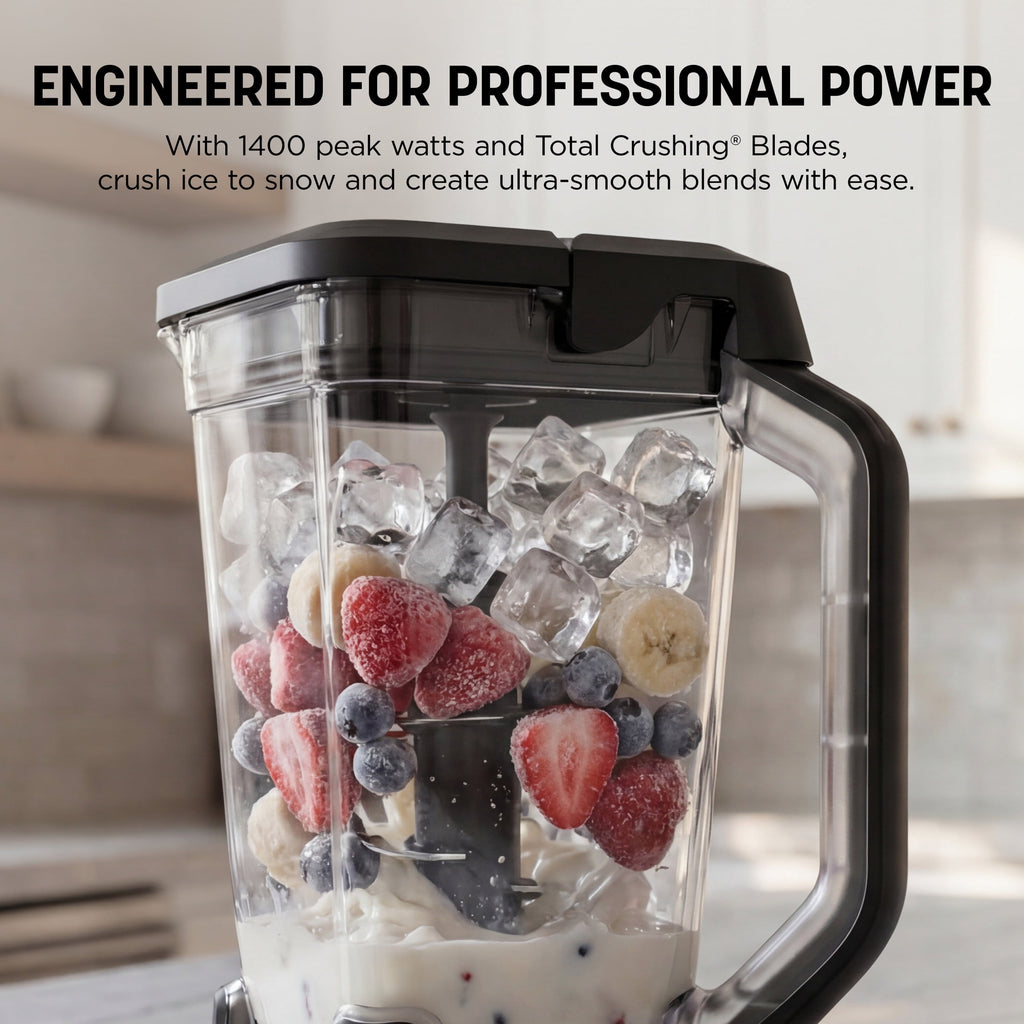 Ninja Professional Plus DUO 72-Oz Blender, Smoothies, Ice Crush, 2 Auto-iQ Preset Programs, 4 Speeds, 1400PW, BN750NV Navy