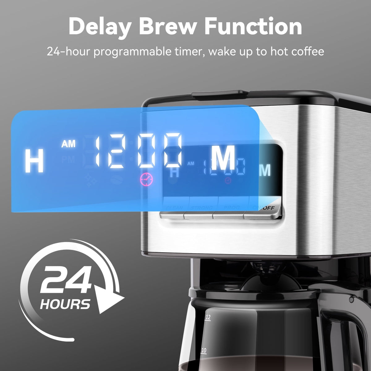 Gevi 14-Cup Programmable Drip Coffee Maker, Stainless Steel Smart Coffee Pot with Touch Control & Automatic Clean, Summer Edition