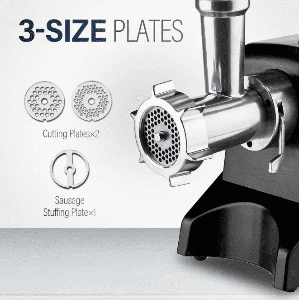 Valley Sportsman #8 Stainless Steel Meat Grinder, Powerful 575-Watt Motor Sausage Meat Grinder with Grinder Knife, Ideal for Regular Use, Sausage Making, Silver