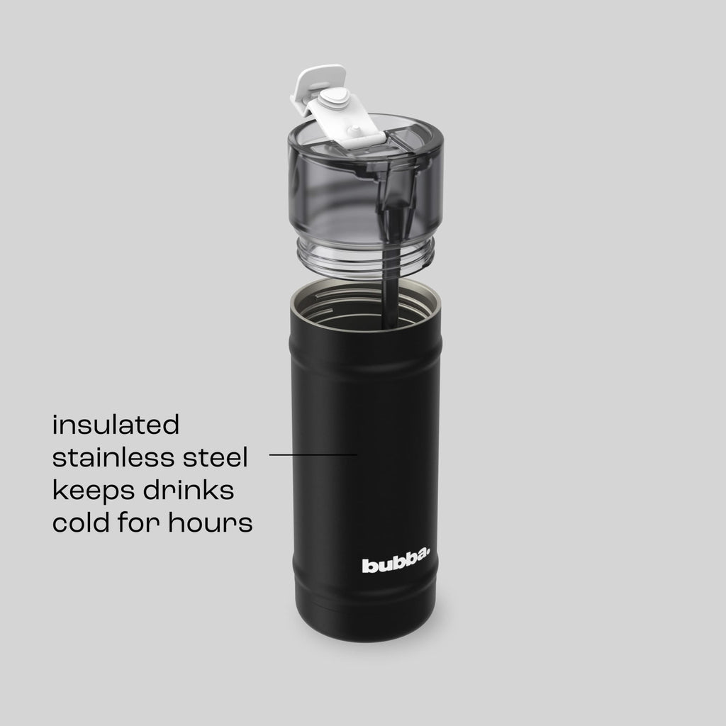 Bubba 18oz DualSip Insulated Stainless Steel Water Bottle with Straw & Sip Lid, Tropical Eclipse Mint/Green