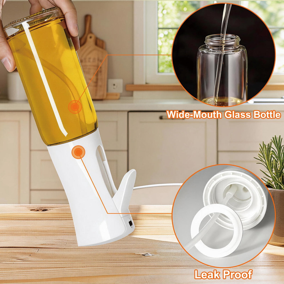 AGCAN Oil Sprayer for Cooking, 2 Pack Glass Olive Oil Sprayer Mister 220ml/7.4oz Glass Oil Dispenser for Air Fryer, BBQ, Baking, Salad