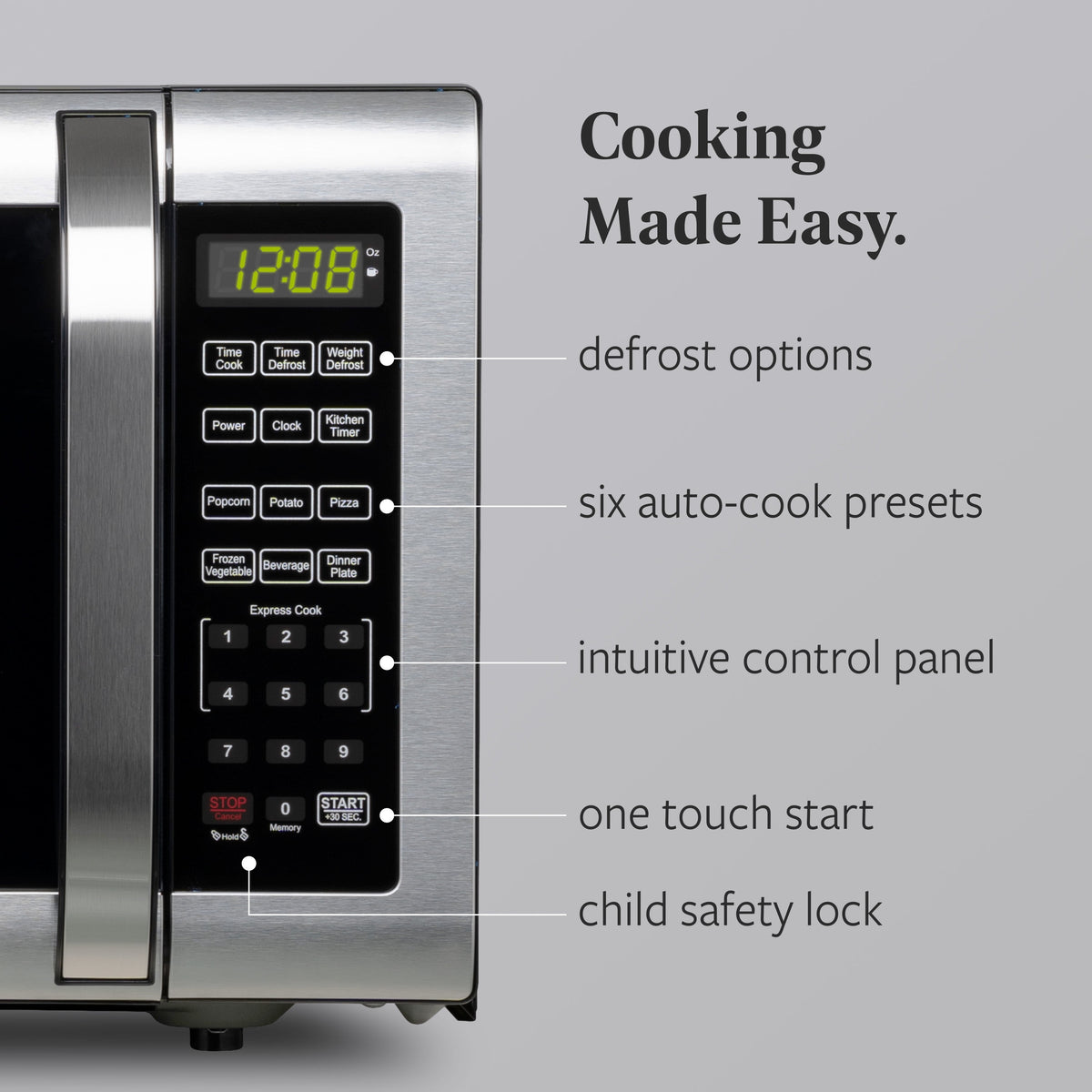 Farberware 1.1 cu ft Microwave Oven, 1000W Professional Countertop Microwave Oven, Stainless Steel