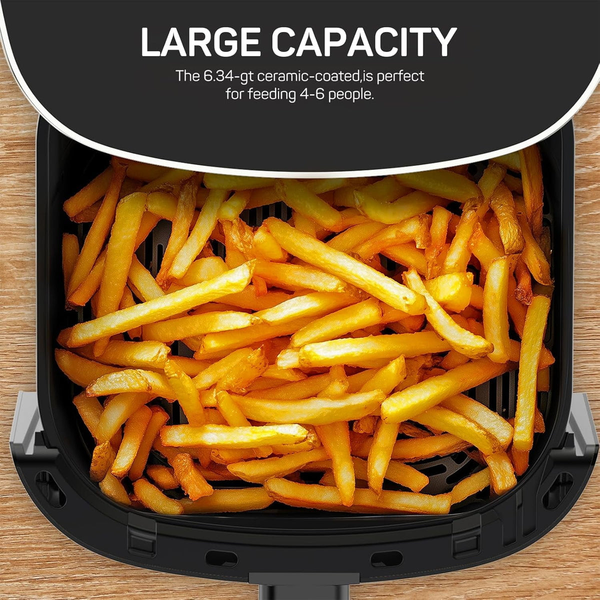 Simenmax Air Fryer, 6-Quart with Viewing Window, 12-in-1 Functions - Air Fry, Roast, Reheat, Dehydrate, Bake, Steam, and More, 400°F Max Temperature, Gray