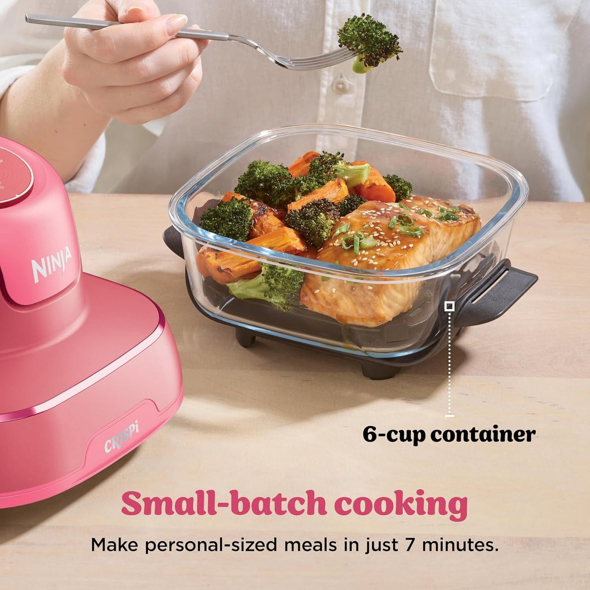 Ninja Crispi Glass Air Fryer 4-Qt, 4-in-1, Air Fry Bake Recrisp, Portable, Dishwasher Safe, FN101GY Cyberspace