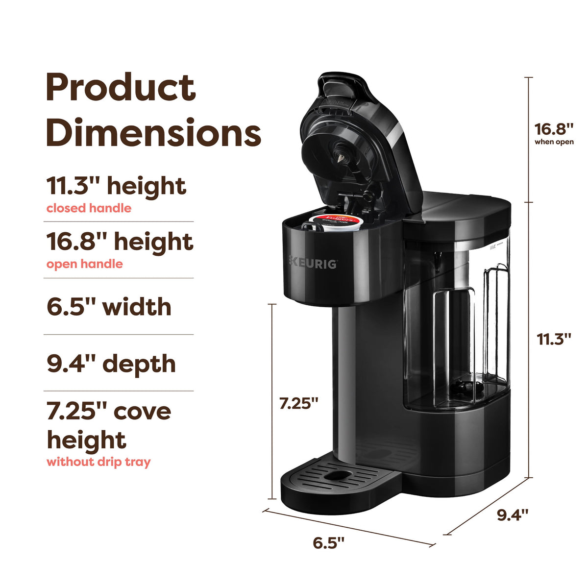 Keurig K-Express Essentials Black Single-Serve K-Cup Pod Coffee Maker