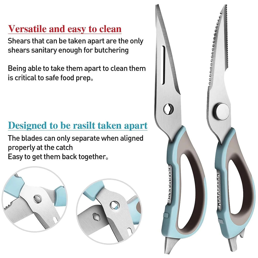 Heavy Duty Kitchen Shears – Stainless Steel Multi-Purpose Food Scissors with Magnetic Holder, Detachable for Meat, Poultry, Vegetables & Herbs
