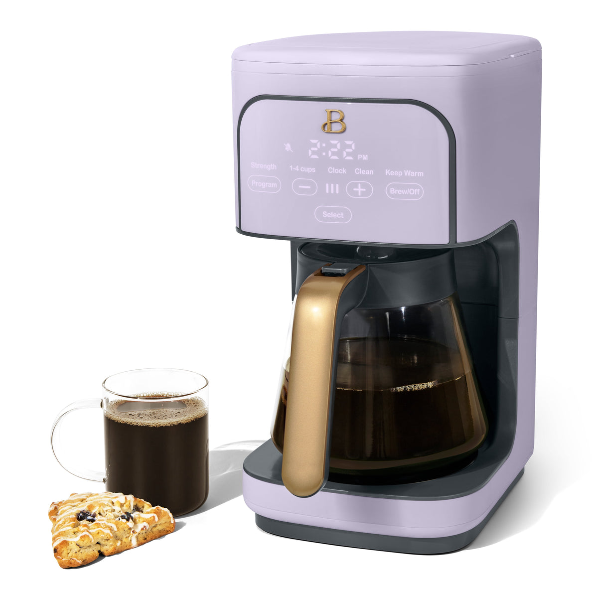 Beautiful by Drew Barrymore 12-Cup Programmable Coffee Maker, White Icing