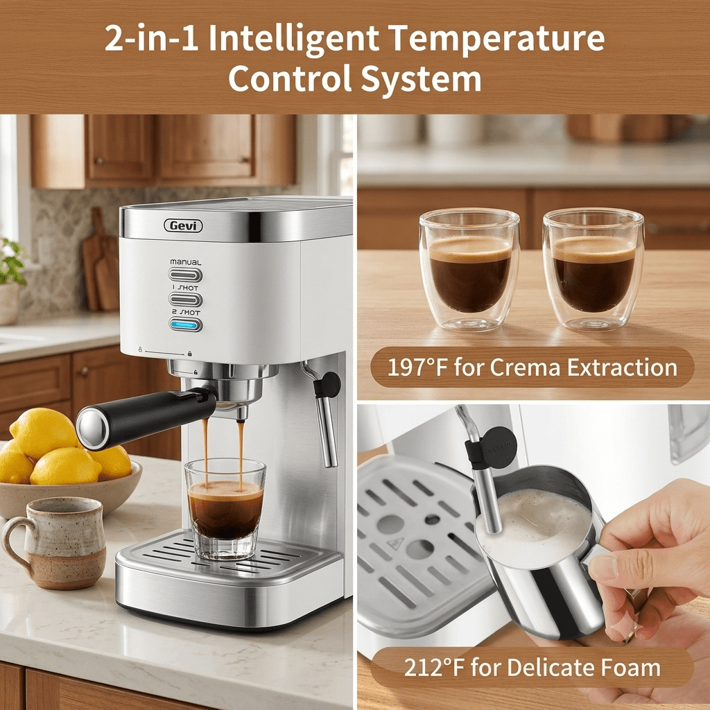 Gevi 20 Bar Espresso Machine, Coffee Maker with Milk Frother