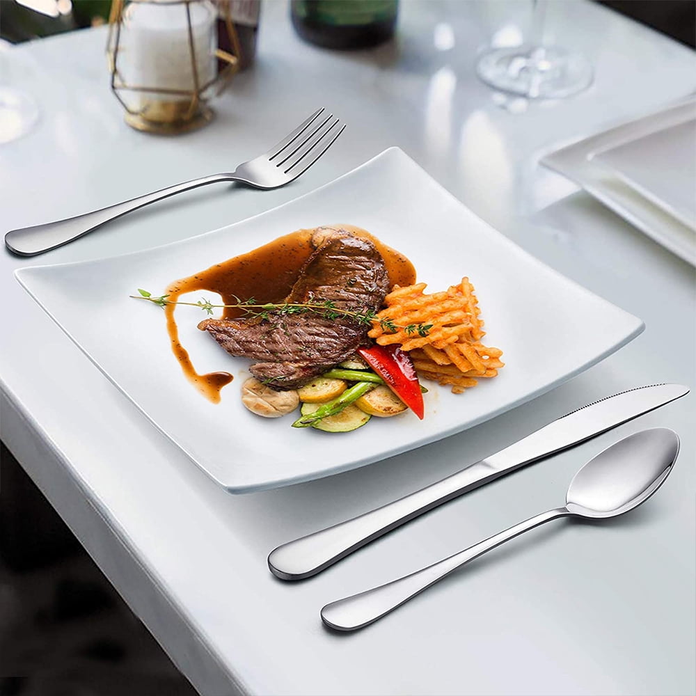 Black Silverware Set, Vesteel 20 Piece Stainless Steel Flatware Cutlery Set for 4, Mirror Finish, Dishwasher Safe
