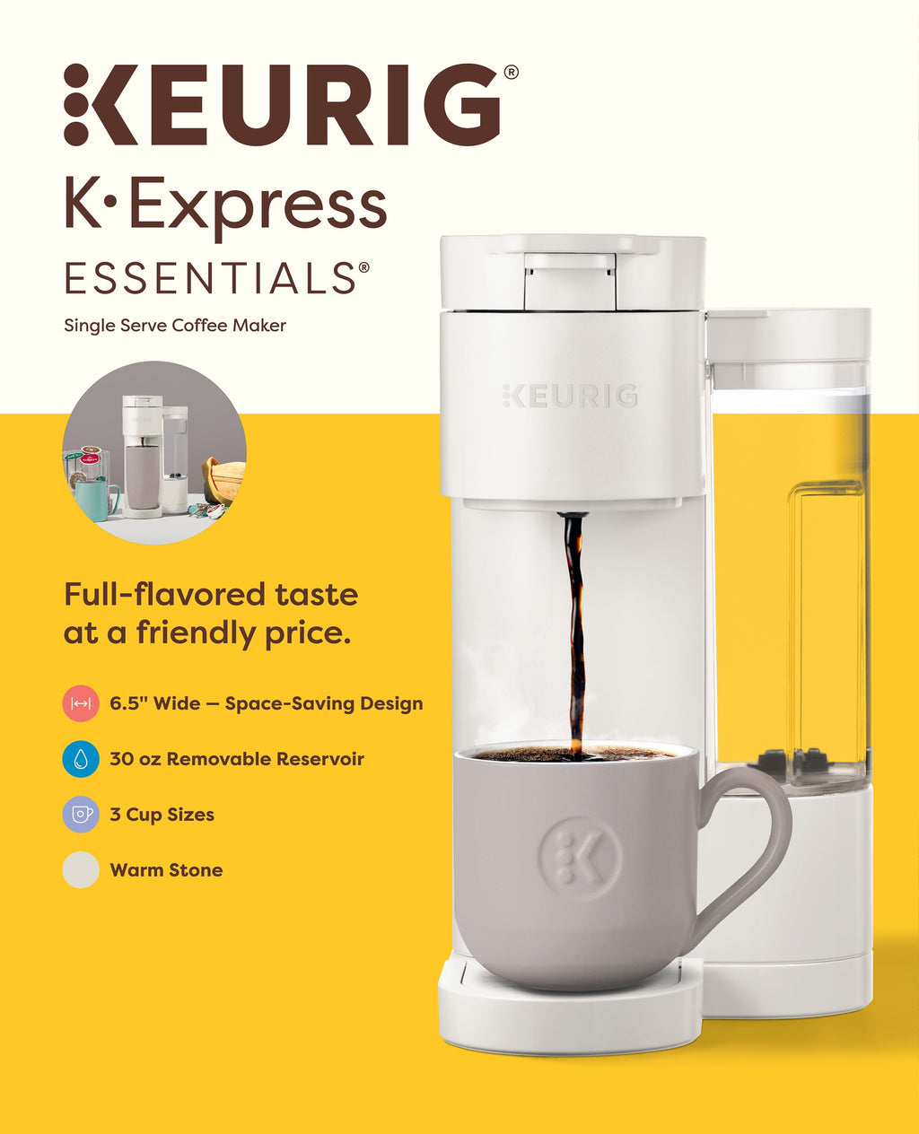 Keurig K-Express Essentials Black Single-Serve K-Cup Pod Coffee Maker