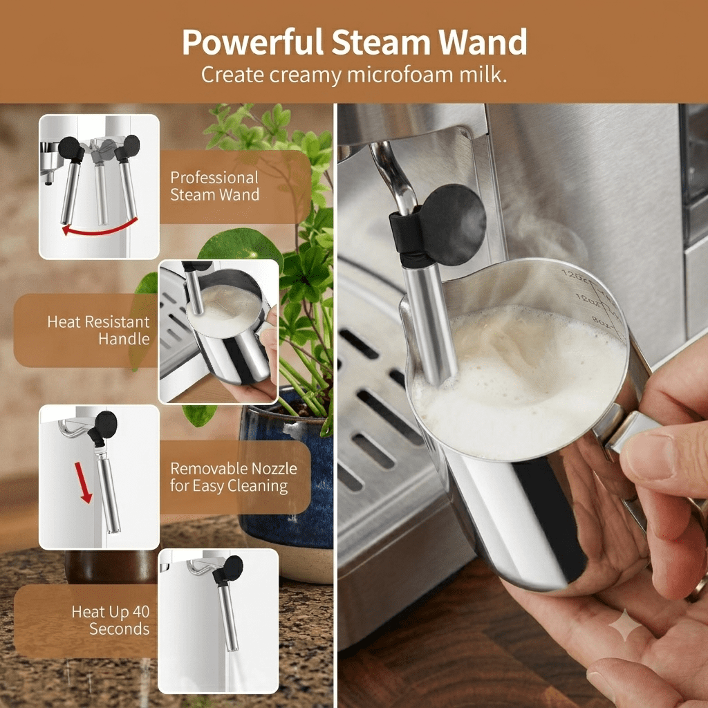 Gevi 20 Bar Espresso Machine, Coffee Maker with Milk Frother