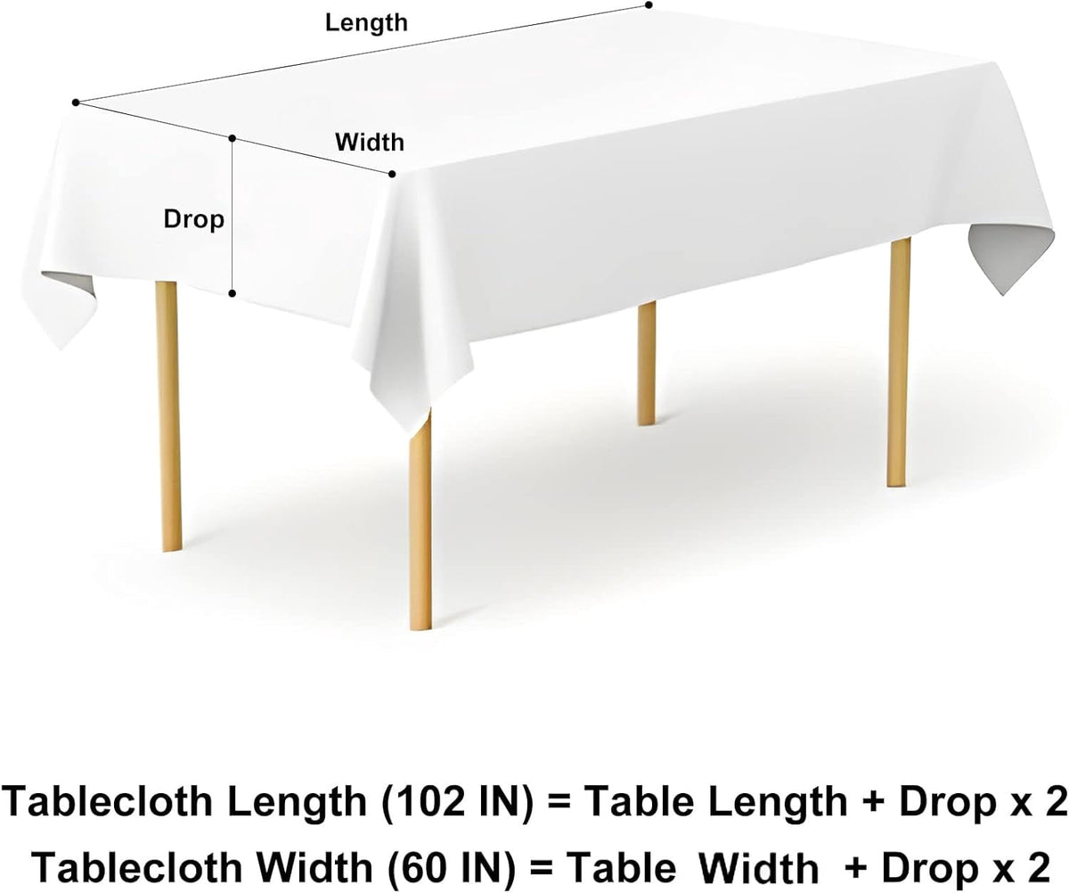 decorUhome Rectangle Tablecloth, Waterproof Vinyl Flannel Backed Table Cloth, Buffalo Wipeable Plastic Table Cover for Kitchen and Outdoor, Black and White, 60" x 84"