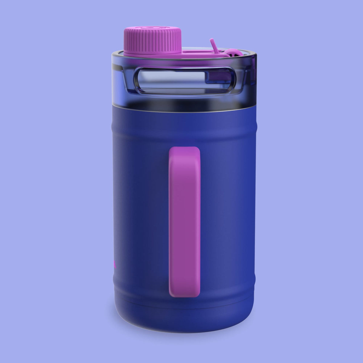 Bubba 52oz DualSip Insulated Stainless Steel Water Keg with Built-In Straw and Drink Opening and Side Handle, Moodbooster Purple/Blue