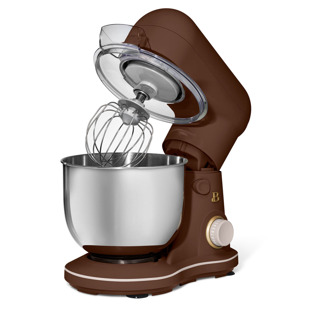 Beautiful 3.5 Qt Stand Mixer with Flat Beater, Dough Hook, Balloon Whisk, Chocolate by Drew Barrymore