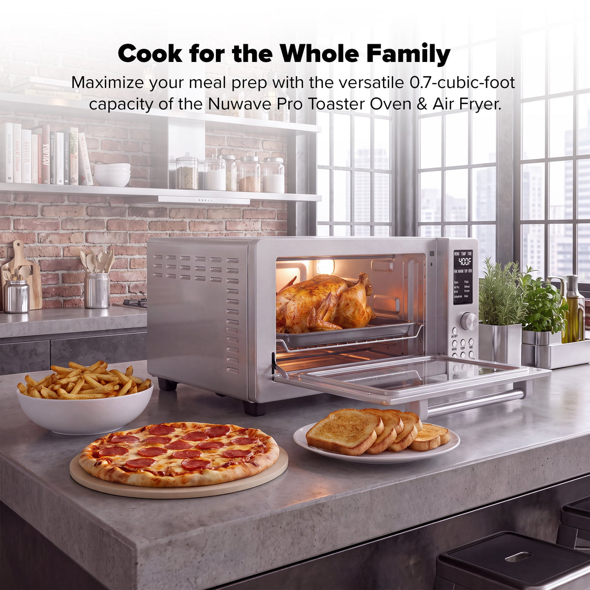 Nuwave Pro Toaster Oven & Air Fryer, 1800W Oven & Air Fryer Combo, Convection Toaster Oven