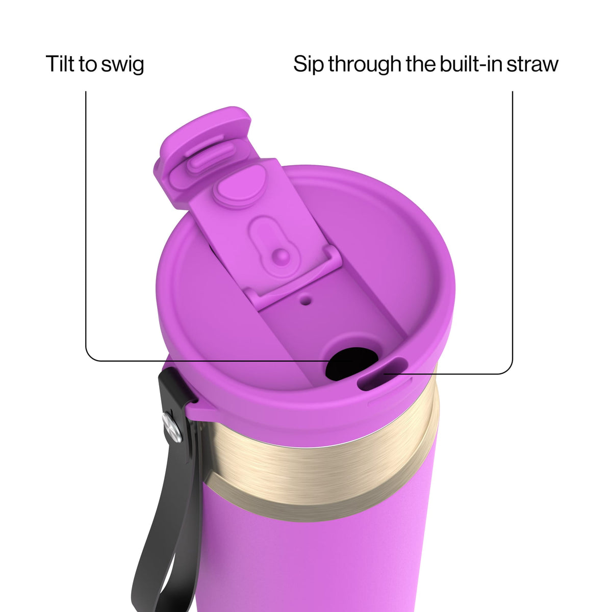 Contigo 24oz DualSip Insulated Stainless Steel Water Bottle with Built-In Straw and Drink Opening, Abyss Blue/Silver
