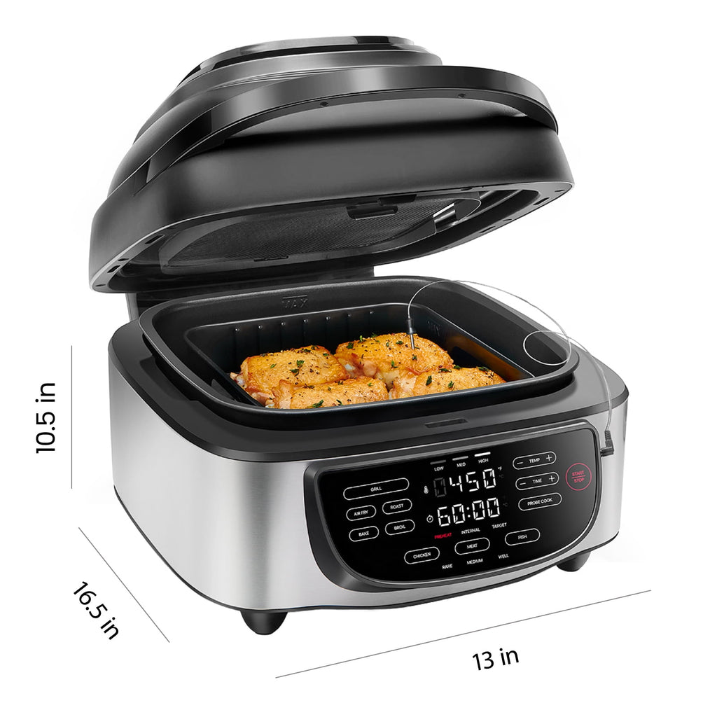 Vaparinckl 5QT Air Fryer, 8-in-1 Electric Hot Oven with Digital Touch Control, Visible Window, Nonstick & Dishwasher Safe Basket, Black