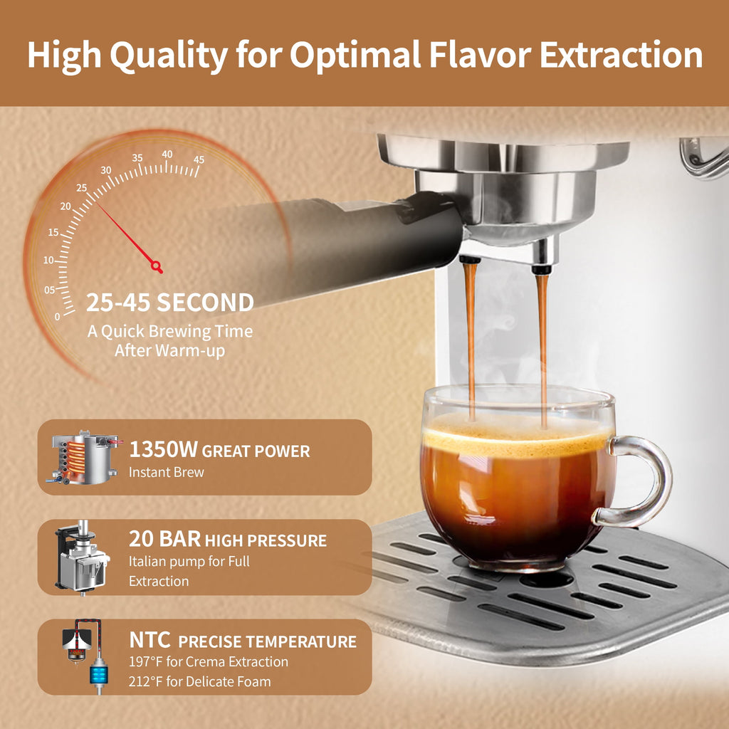 Gevi 20 Bar Espresso Machine, Coffee Maker with Milk Frother
